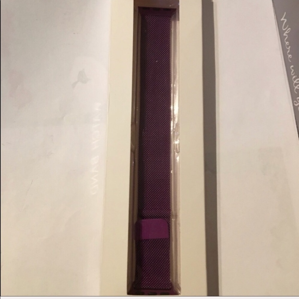 Milanese mesh loop bracelet watch band plum color